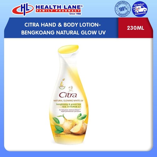 CITRA HAND & BODY LOSYEN 210ML- BENGKOANG NATURAL GLOW UV